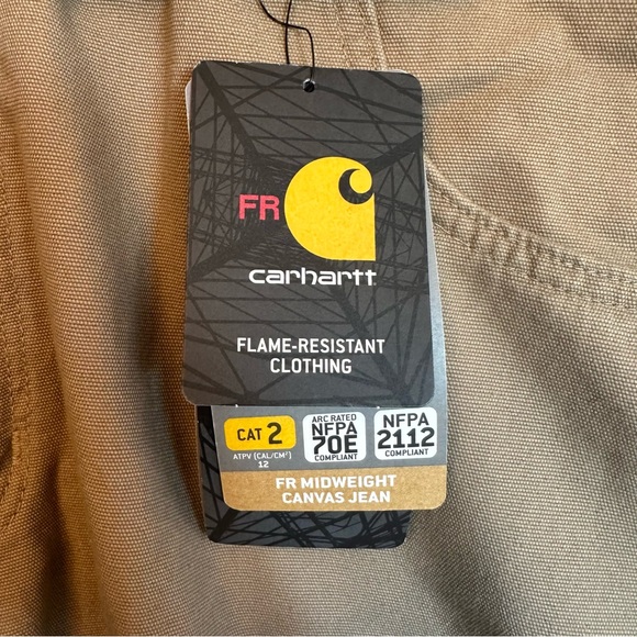 SOLD- Carhartt FR Midweight Canvas Jean Mens Size 40x30 Pants Fire Resistant - Picture 3 of 9